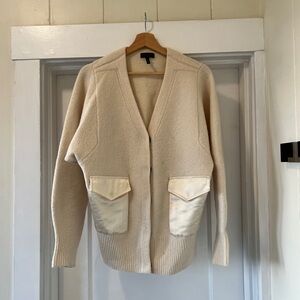 Rag & Bone Cream Wool Oversized Cardigan Sweater, Size S